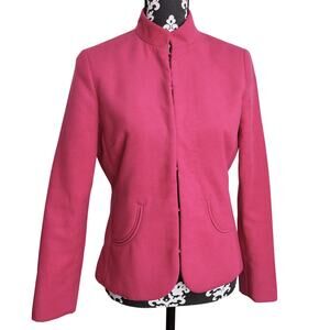 Women's Classic Preppy Career Pink Long Sleeve Eye Hook Chicos Blazer - Size 0